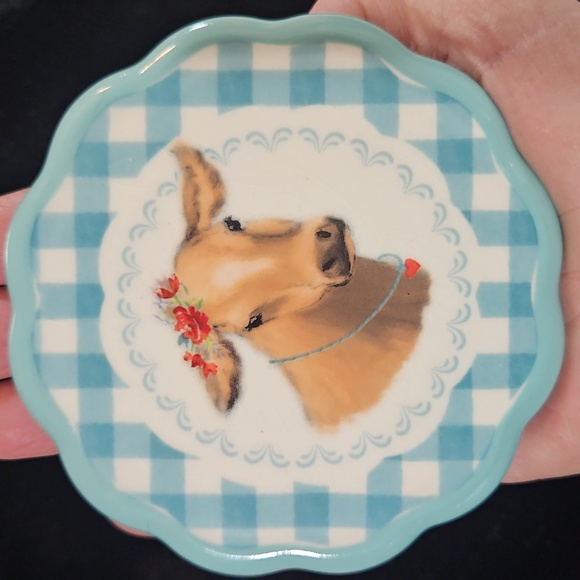 PIONEER WOMAN Gingham Ceramic Coasters - Set of 4 - Picture 4 of 6